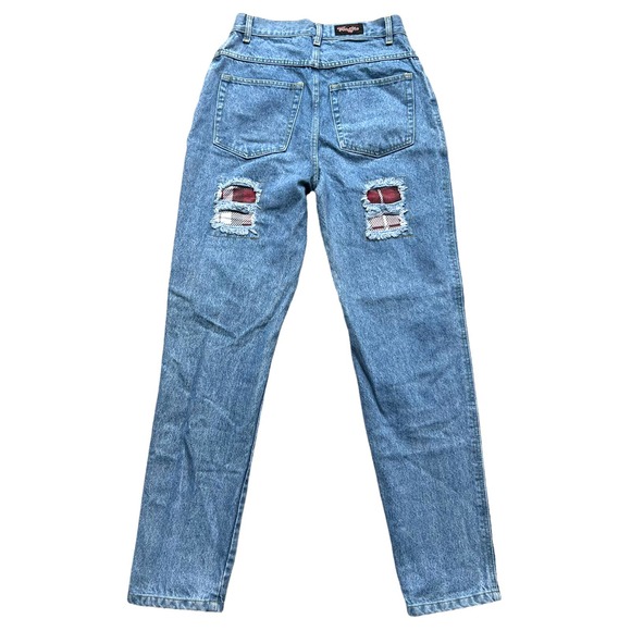 Traffic Ultra High Waisted Stone Wash Jeans Size 9/10 Vintage 80's Distressed - Picture 2 of 6